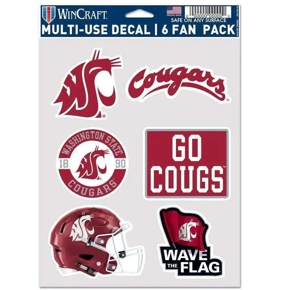  Washington State Cougars Decal Fan Pack Six Pack Wincraft -  ToylandEU™