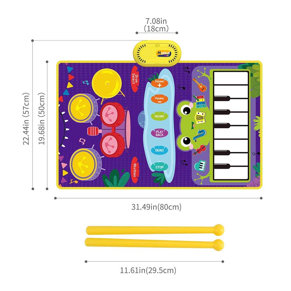 Multifunctional Baby Music Piano & Jazz Drum - Fun Musical Playtime - ToylandEU
