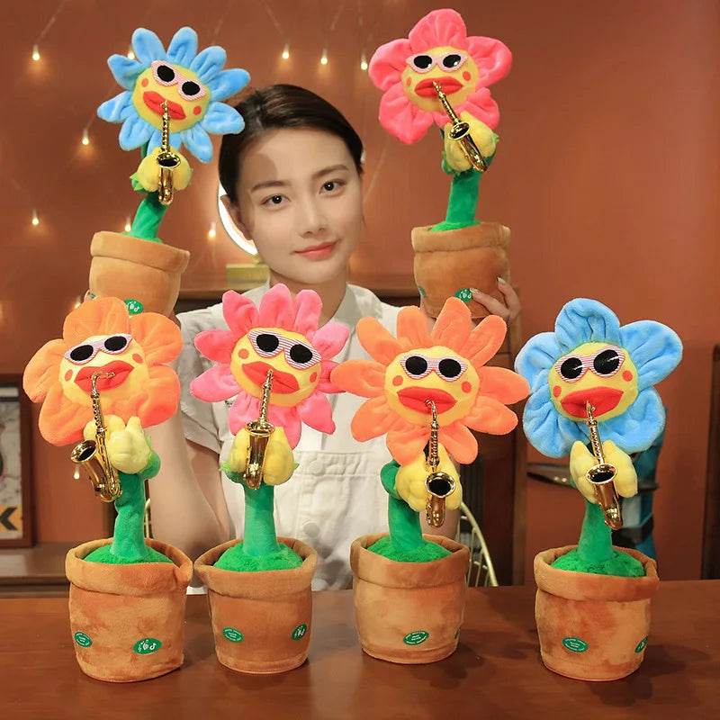 Multilingual Sunflower Plush Toy with 120 Songs - Interactive Singing, Dancing & Recording Fun - ToylandEU