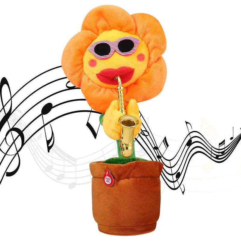 Multilingual Sunflower Plush Toy with 120 Songs - Interactive Singing, Dancing & Recording Fun - ToylandEU