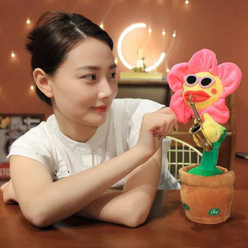 Multilingual Sunflower Plush Toy with 120 Songs - Interactive Singing, Dancing & Recording Fun - ToylandEU