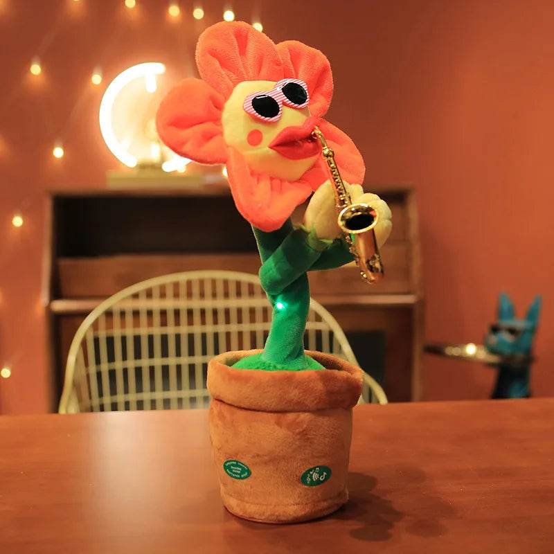 Multilingual Sunflower Plush Toy with 120 Songs - Interactive Singing, Dancing & Recording Fun - ToylandEU