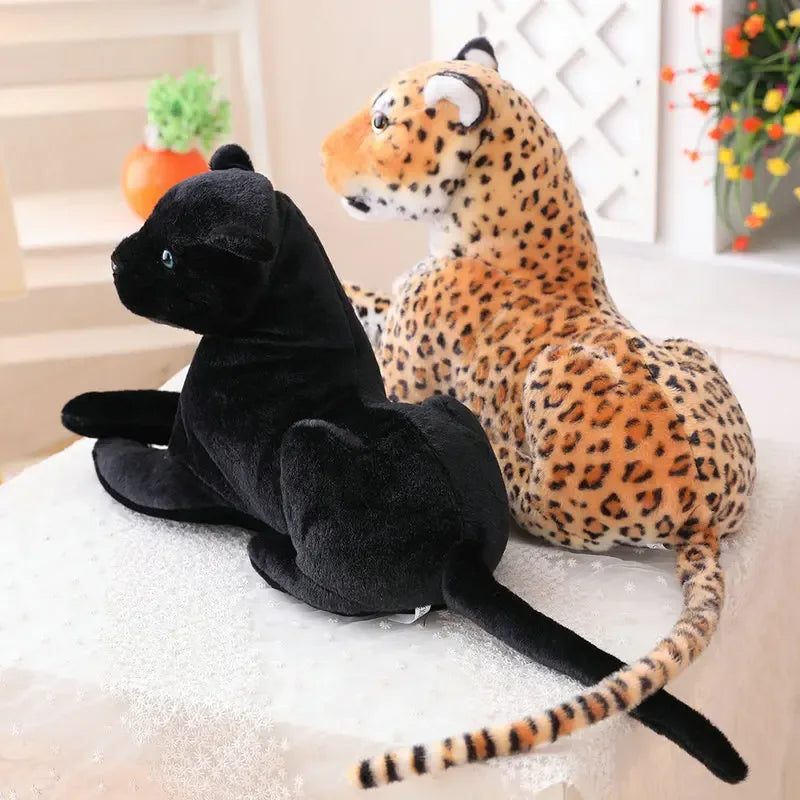 Multisize Plush Cheetah Black Panther Leopard Stuffed Animal Toy With PP Cotton Filling For Home Decor Gift - ToylandEU