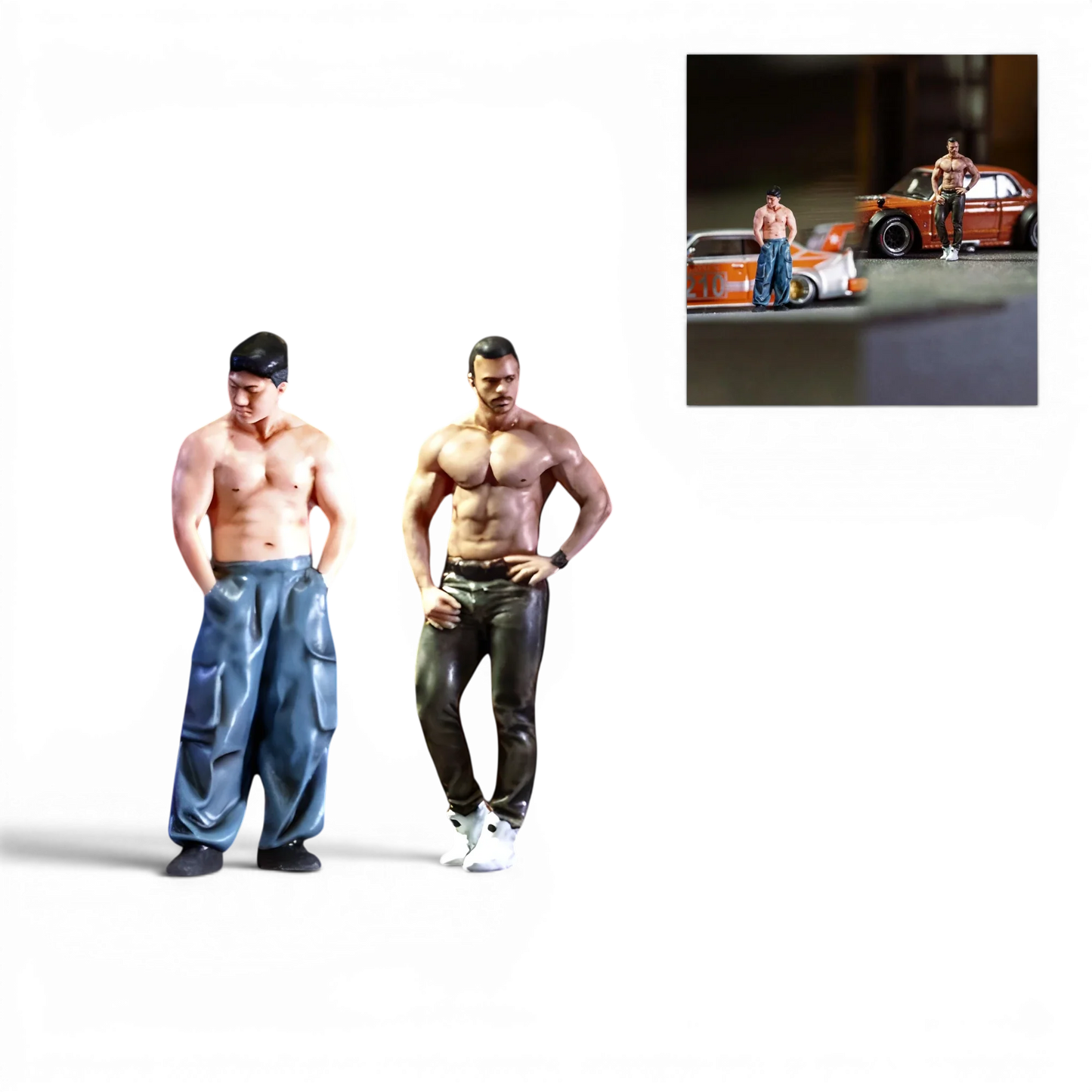  Muscle Man Duo Resin Figures Set 1to64 Two Figures 