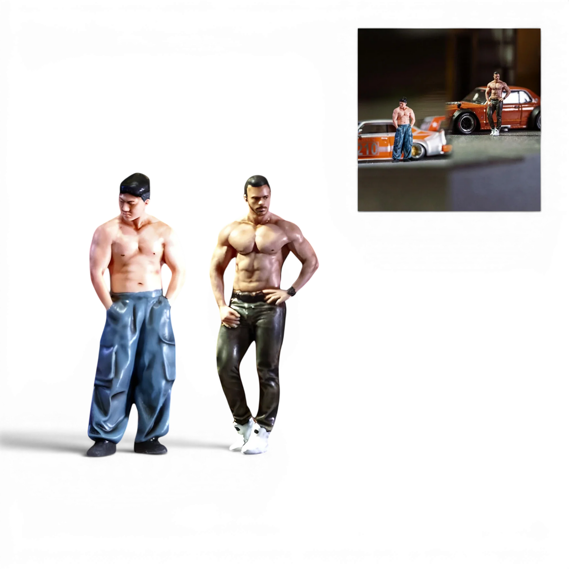  Muscle Man Duo Resin Figures Set 1to64 Two Figures 