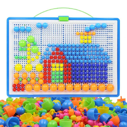 296Pieces Mushroom Nail DIY Handmade Toys for Children Montessori Educational 3D Puzzle Game Jigsaw Board Gifts - ToylandEU