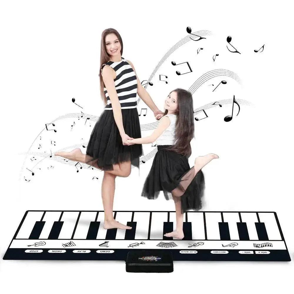  180x72cm Electronic Musical Carpet Black and White Keyboard Kids Playing Piano Mat Baby Play Mat Rug Early Educational Toys Gift -  ToylandEU™