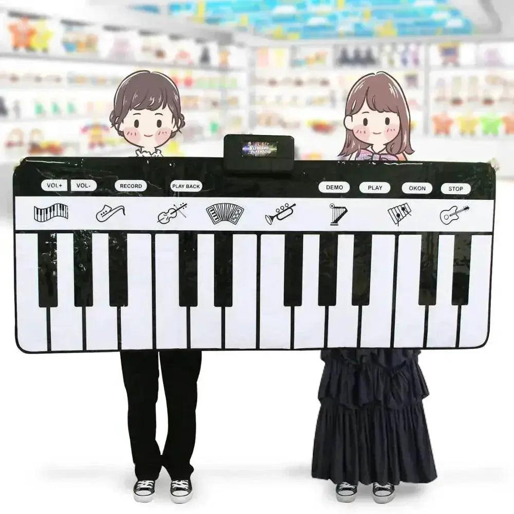  180x72cm Electronic Musical Carpet Black and White Keyboard Kids Playing Piano Mat Baby Play Mat Rug Early Educational Toys Gift -  ToylandEU™