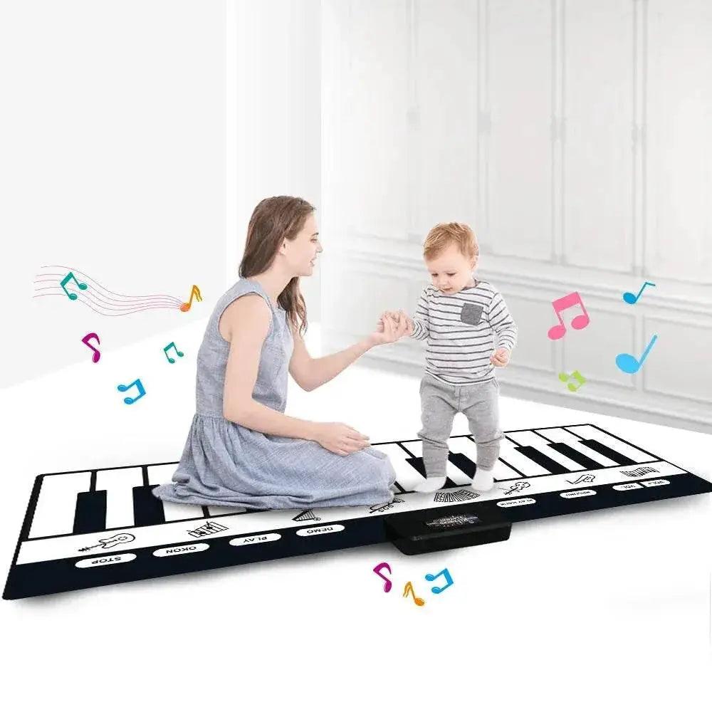  180x72cm Electronic Musical Carpet Black and White Keyboard Kids Playing Piano Mat Baby Play Mat Rug Early Educational Toys Gift -  ToylandEU™