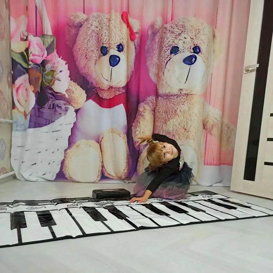  180x72cm Electronic Musical Carpet Black and White Keyboard Kids Playing Piano Mat Baby Play Mat Rug Early Educational Toys Gift -  ToylandEU™