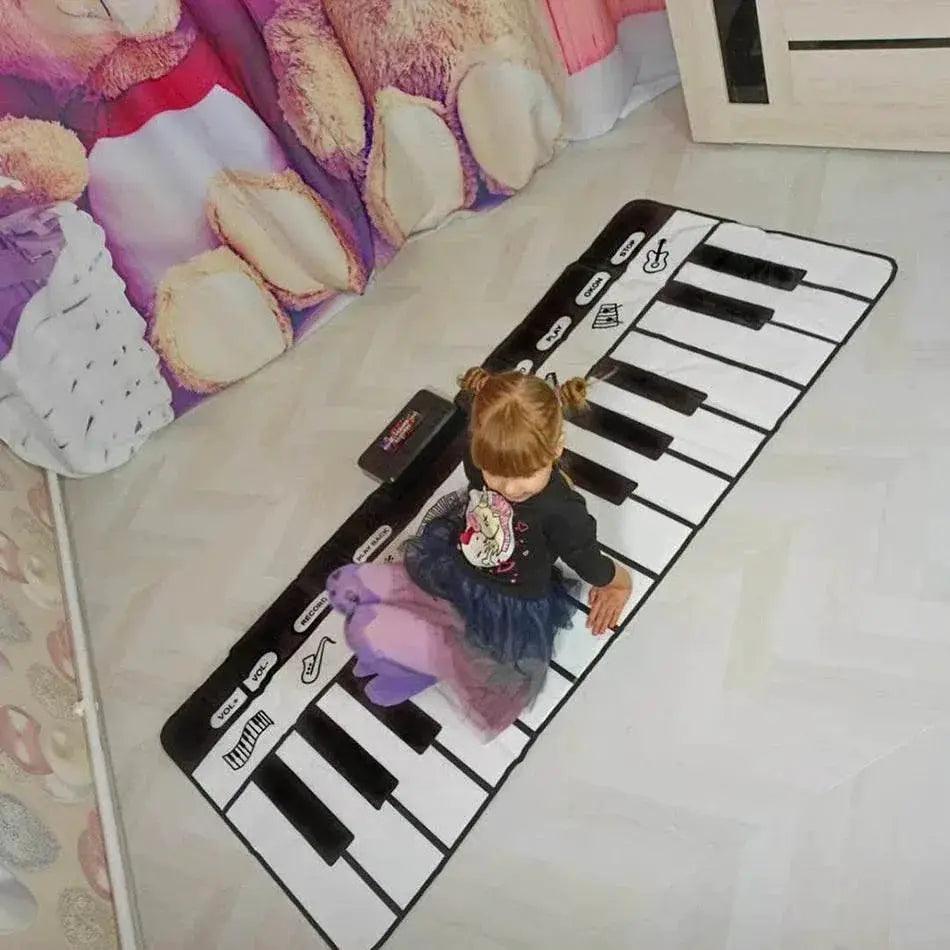  180x72cm Electronic Musical Carpet Black and White Keyboard Kids Playing Piano Mat Baby Play Mat Rug Early Educational Toys Gift -  ToylandEU™