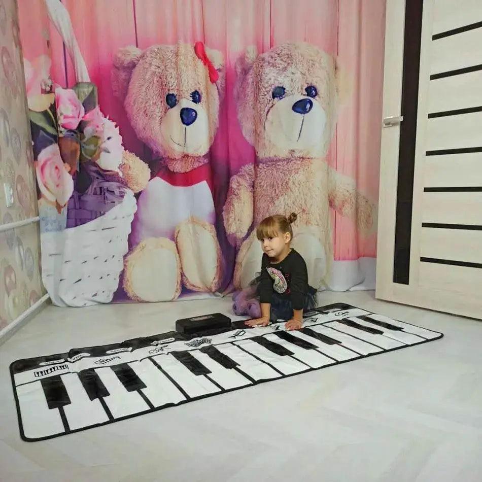  180x72cm Electronic Musical Carpet Black and White Keyboard Kids Playing Piano Mat Baby Play Mat Rug Early Educational Toys Gift -  ToylandEU™
