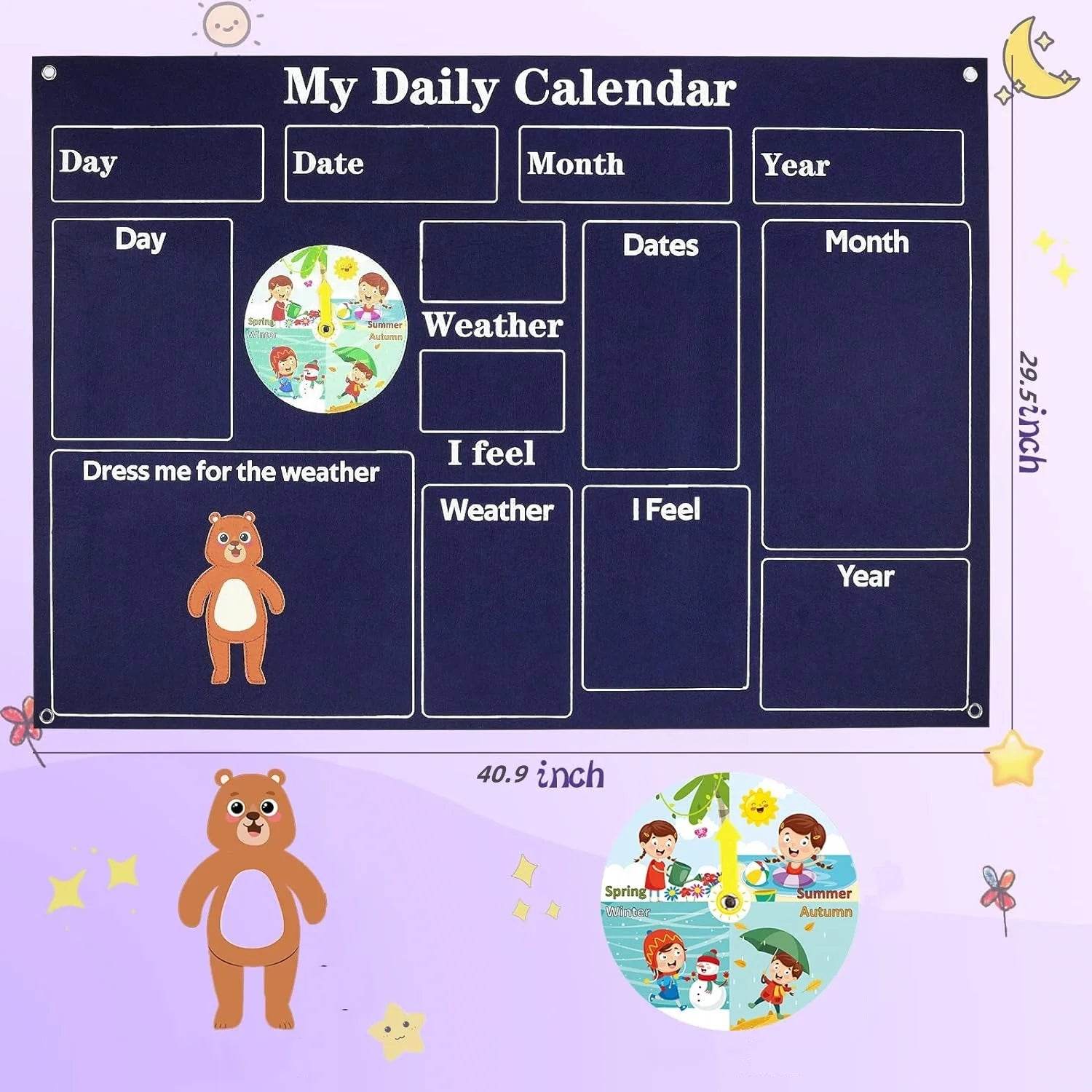 My Daily Calendar Farm Transportation Felt Story Board for Toddlers Preschool Education Storytelling Montessori Toys for Kids - ToylandEU