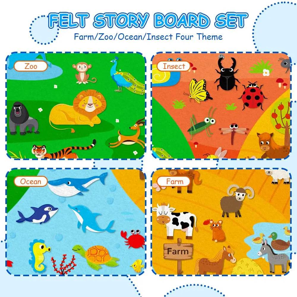 My Daily Calendar Farm Transportation Felt Story Board for Toddlers Preschool Education Storytelling Montessori Toys for Kids - ToylandEU