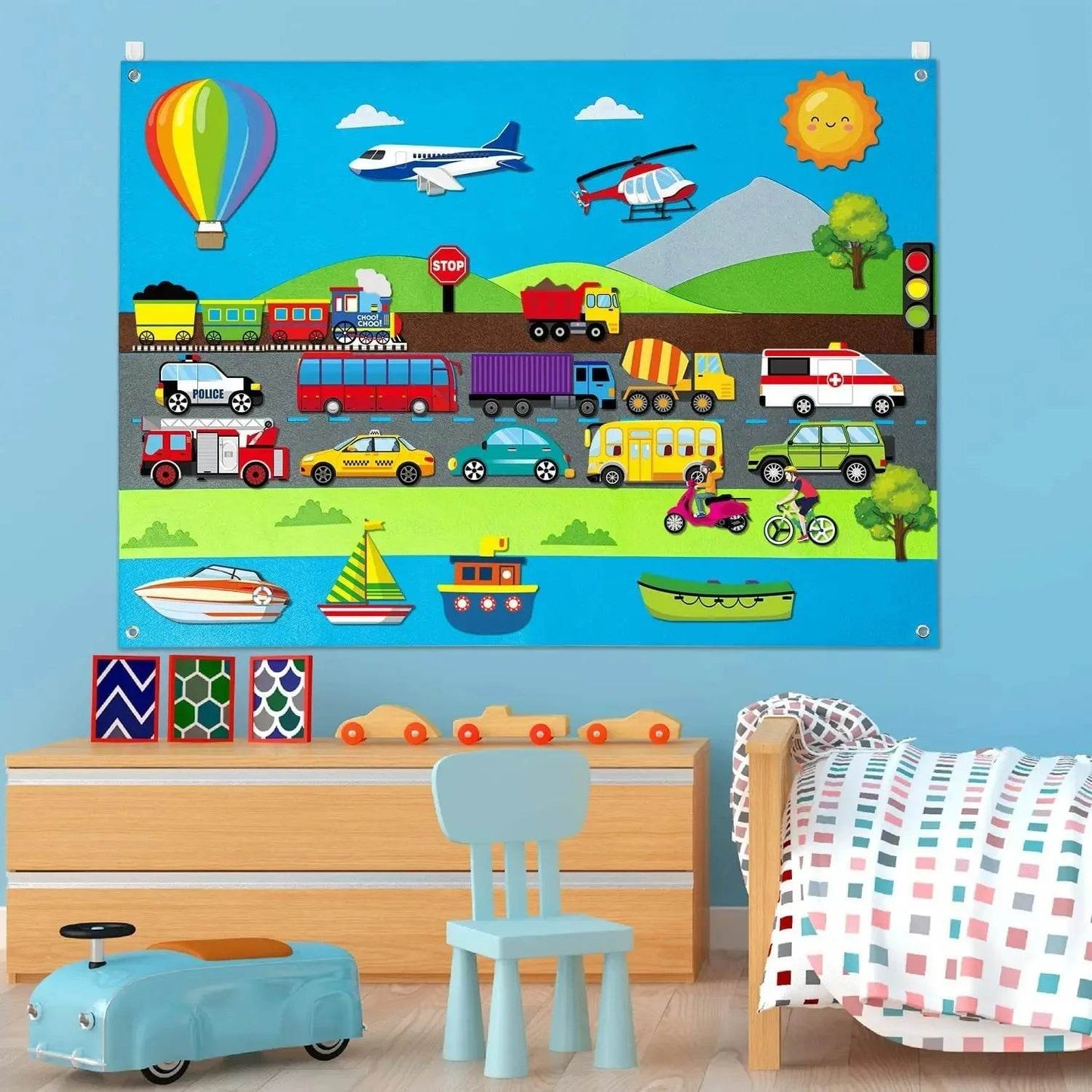 My Daily Calendar Farm Transportation Felt Story Board for Toddlers Preschool Education Storytelling Montessori Toys for Kids - ToylandEU