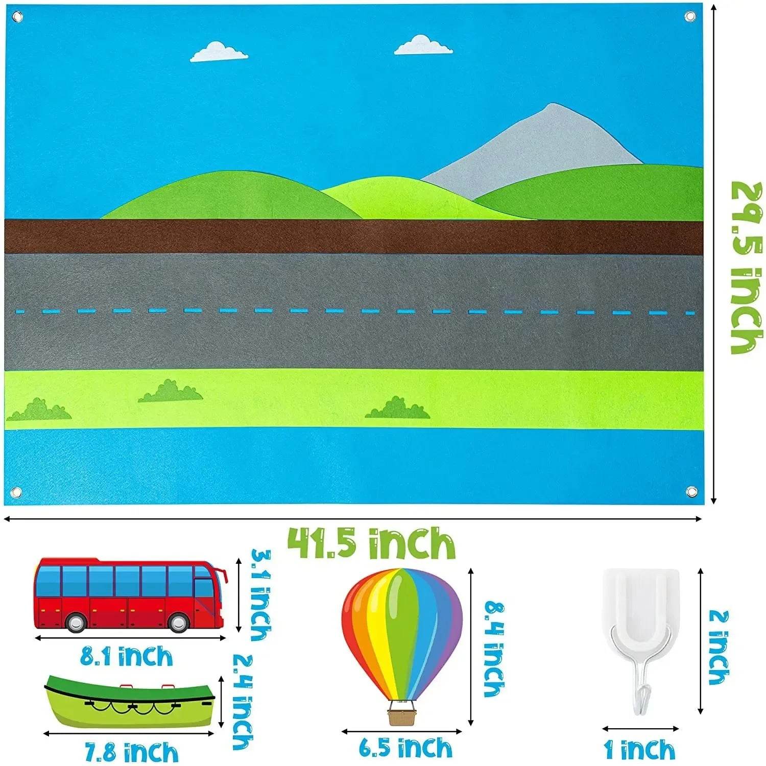 My Daily Calendar Farm Transportation Felt Story Board for Toddlers Preschool Education Storytelling Montessori Toys for Kids - ToylandEU