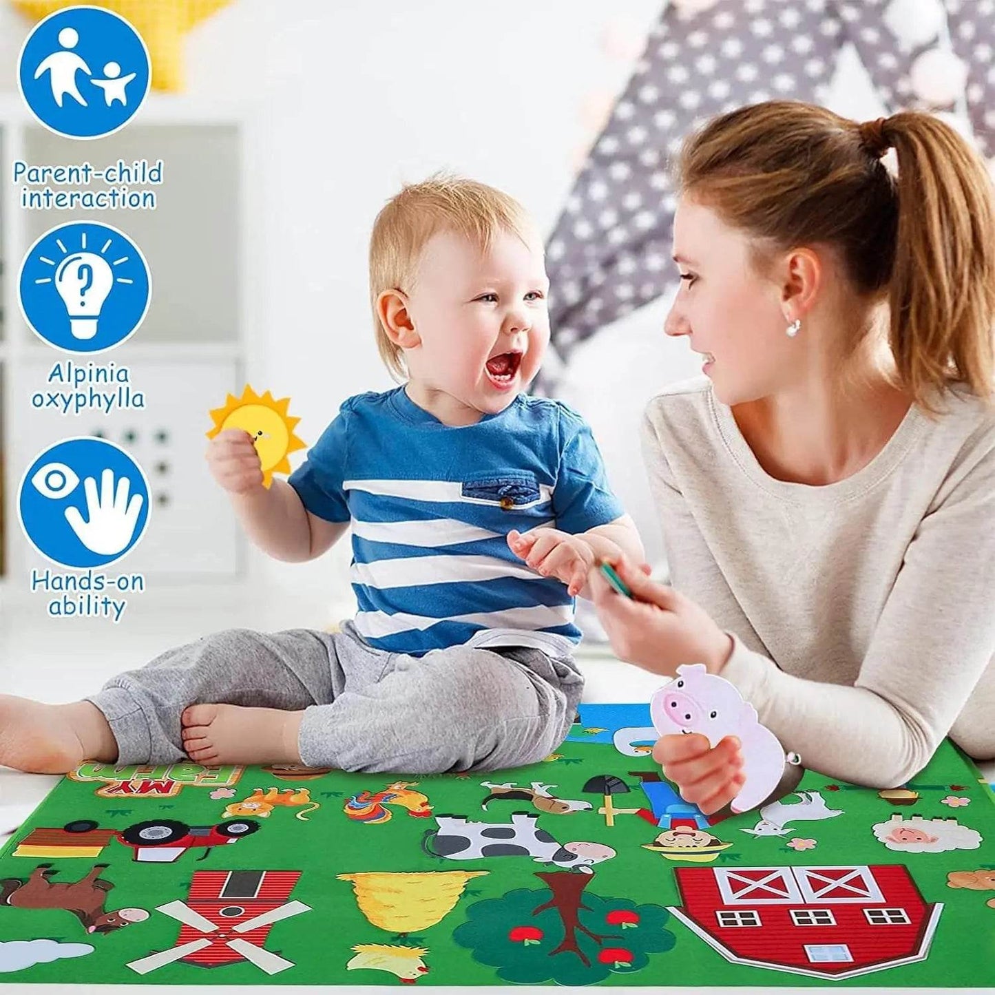 My Daily Calendar Farm Transportation Felt Story Board for Toddlers Preschool Education Storytelling Montessori Toys for Kids - ToylandEU