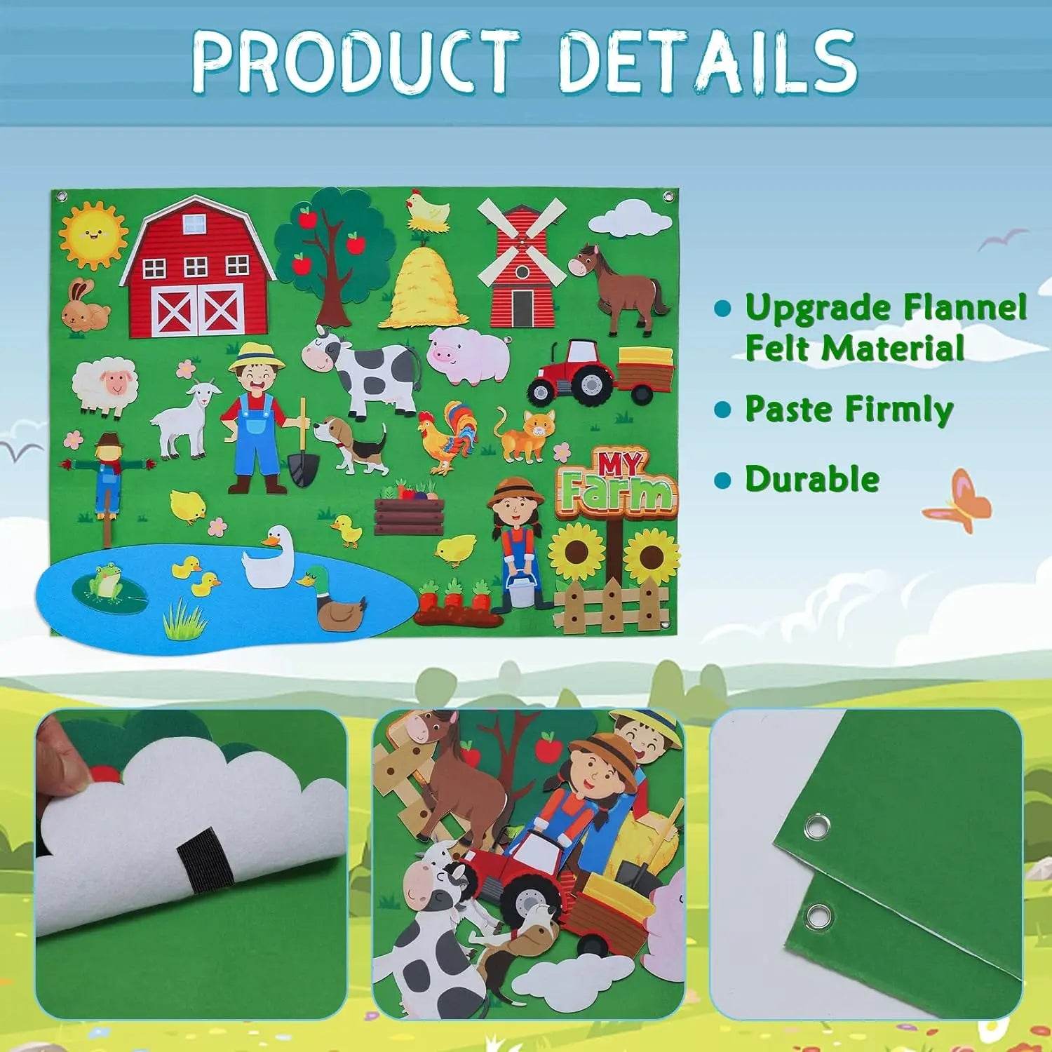 My Daily Calendar Farm Transportation Felt Story Board for Toddlers Preschool Education Storytelling Montessori Toys for Kids - ToylandEU