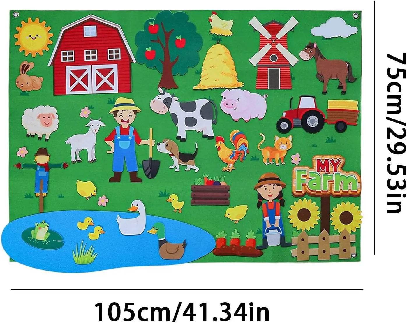 My Daily Calendar Farm Transportation Felt Story Board for Toddlers Preschool Education Storytelling Montessori Toys for Kids - ToylandEU