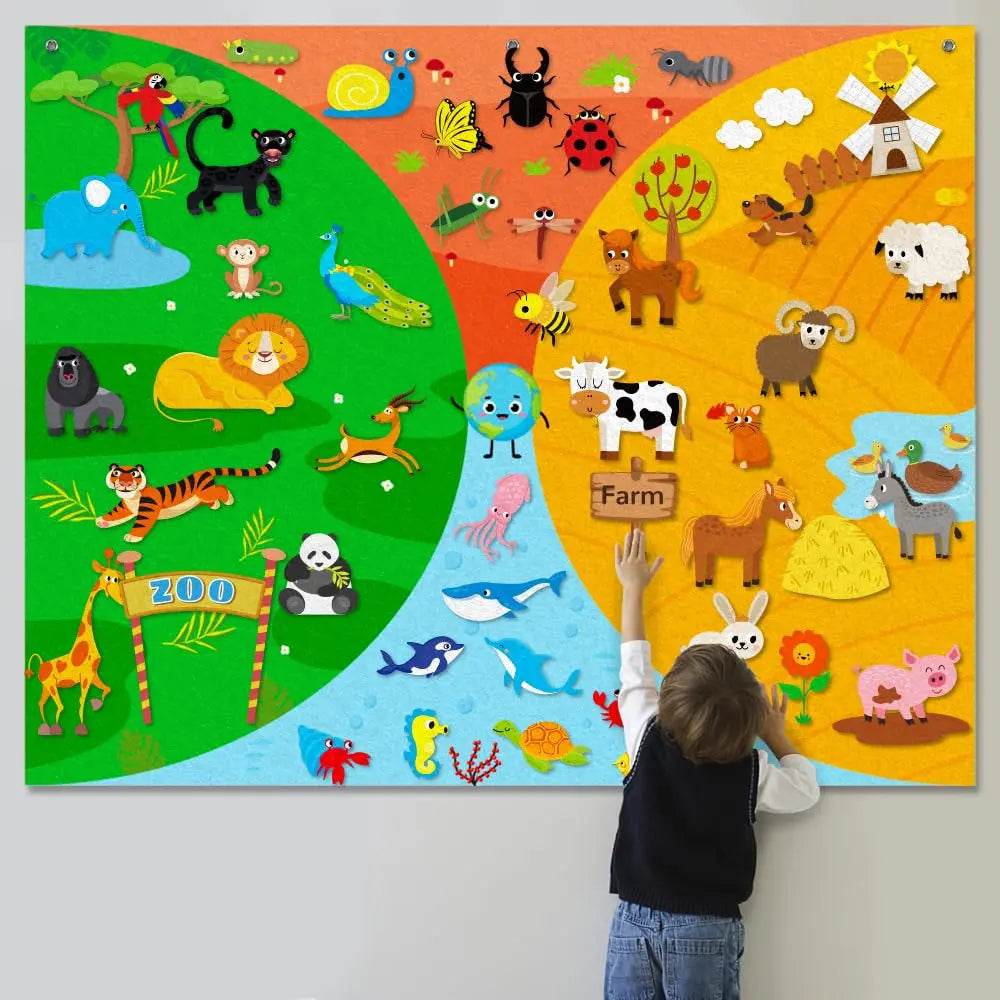 My Daily Calendar Farm Transportation Felt Story Board for Toddlers Preschool Education Storytelling Montessori Toys for Kids - ToylandEU