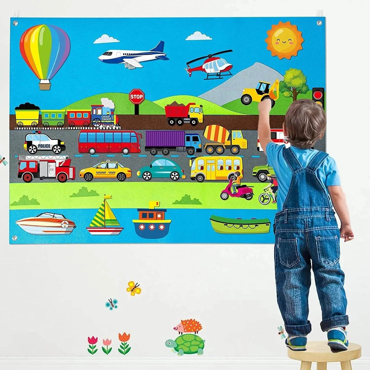 My Daily Calendar Farm Transportation Felt Story Board for Toddlers Preschool Education Storytelling Montessori Toys for Kids - ToylandEU