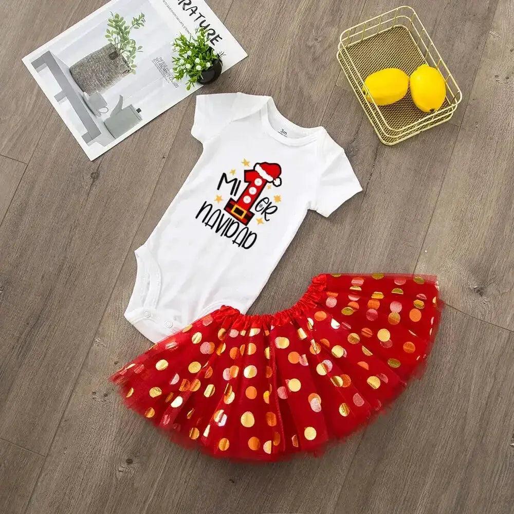  My First Christmas Deer Print Baby Bodysuit Sequin Tutu -  ToylandEU™