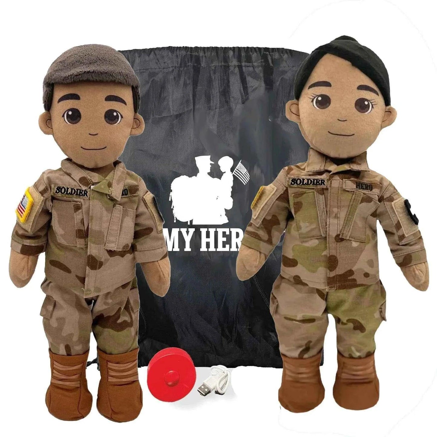 My Hero™ Army Soldier Daddy Doll | Custom Recordable Plush - ToylandEU