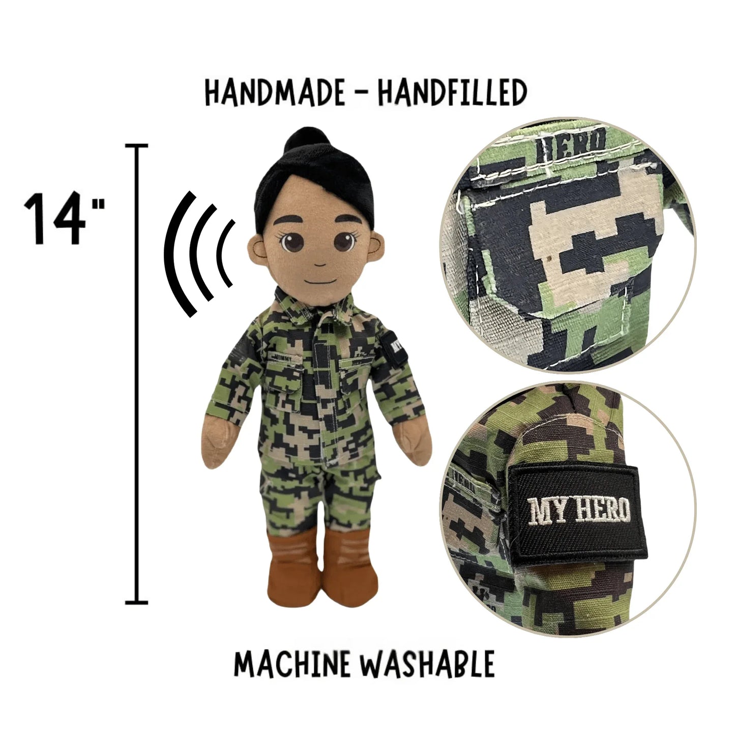 My Hero™ Daddy Doll Navy Sailor | Custom Recordable Plush - ToylandEU