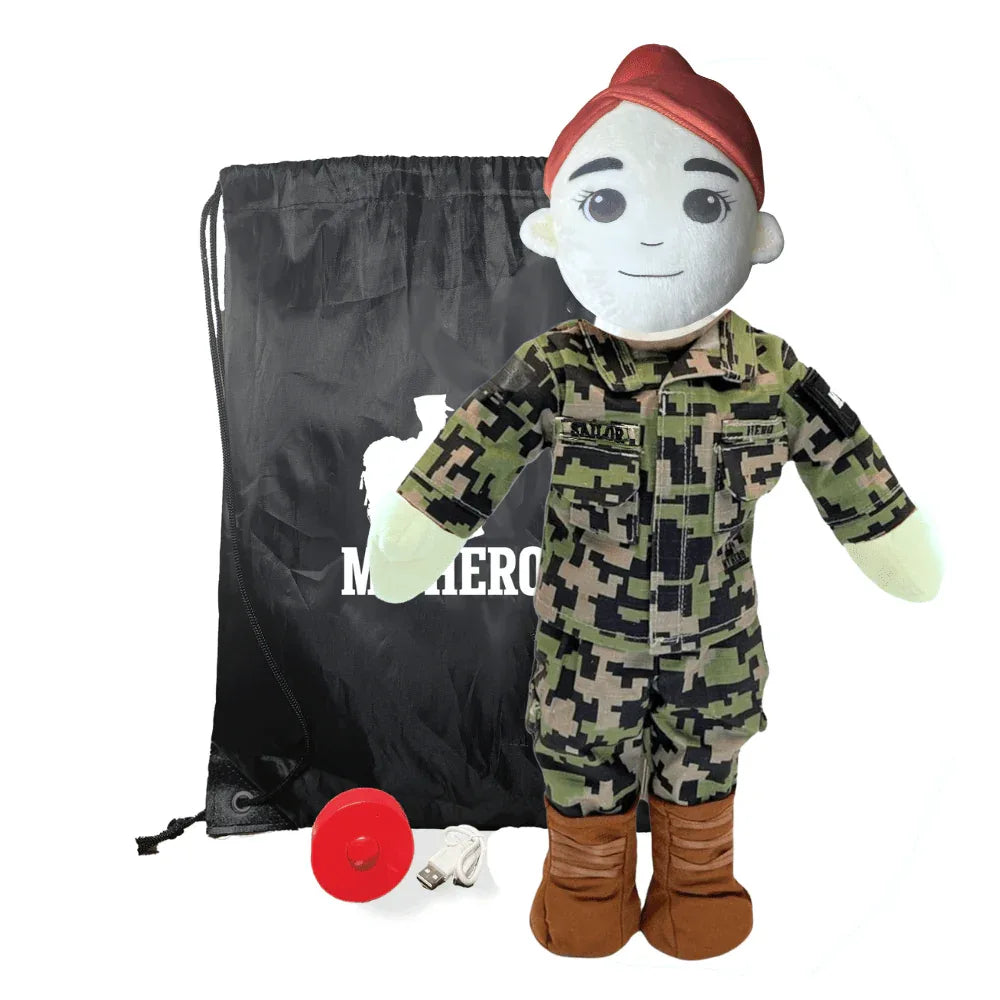 My Hero™ Daddy Doll Navy Sailor | Custom Recordable Plush - ToylandEU