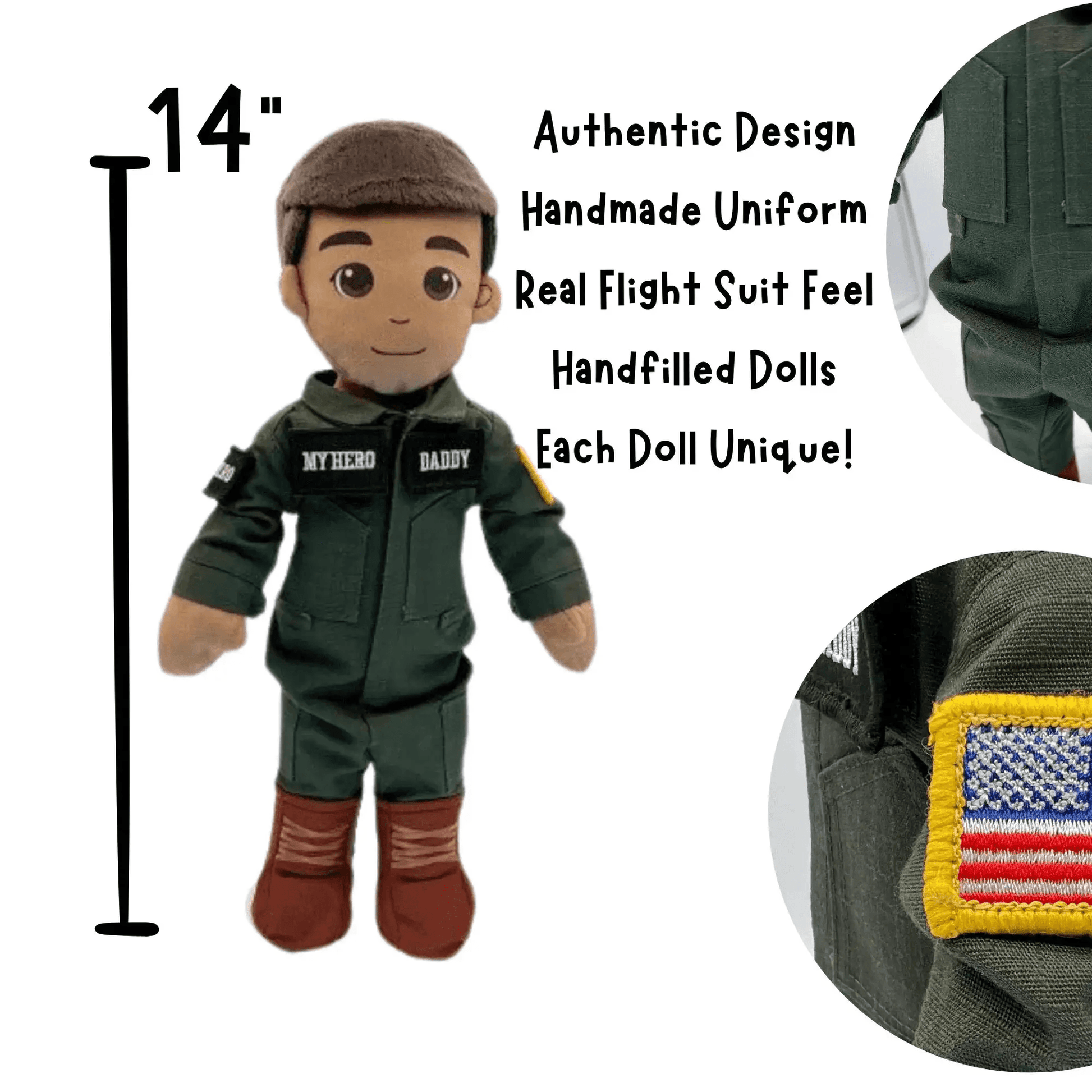 My Hero™ Flight Suit Pilot Daddy Doll | Recordable Plush - ToylandEU