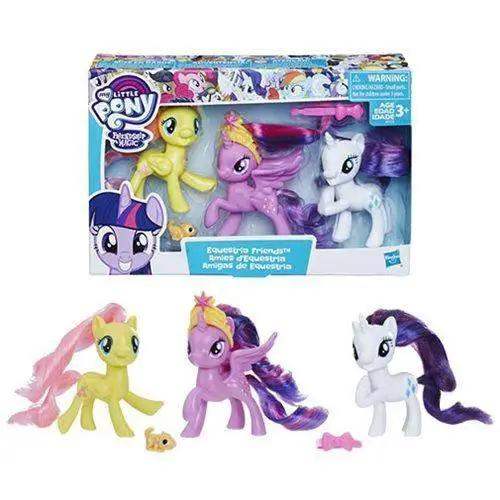 My Little Pony Equestria Friends Twilight Sparkle Rarity and Fluttershy Mini-Figures - ToylandEU