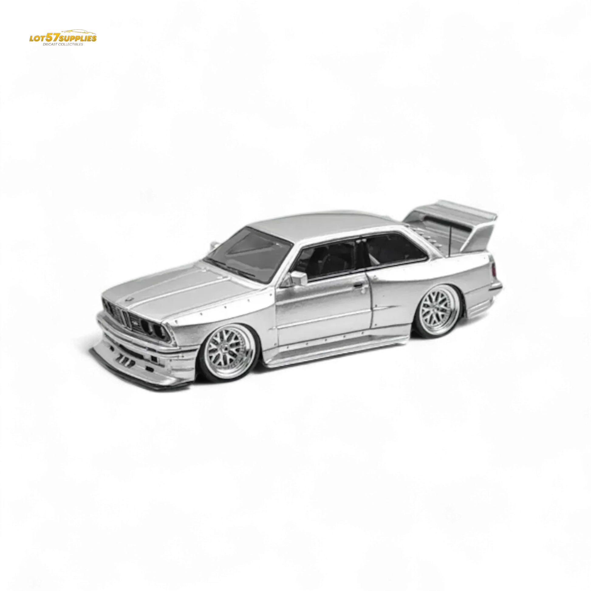 NA BMW E30 Wide-Body Resin Model Silver 1:64 - ToylandEU