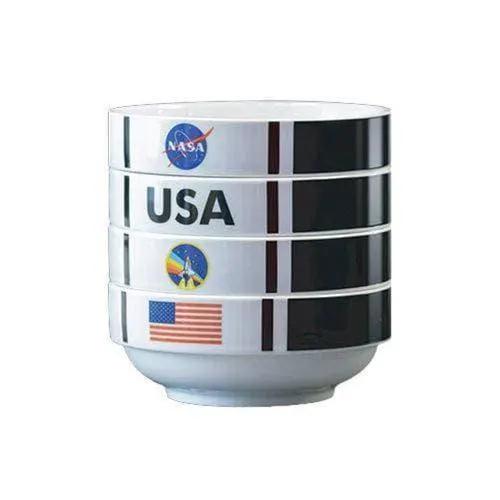 NASA Shuttle Stackable Ceramic Bowls Set Space Saving - ToylandEU