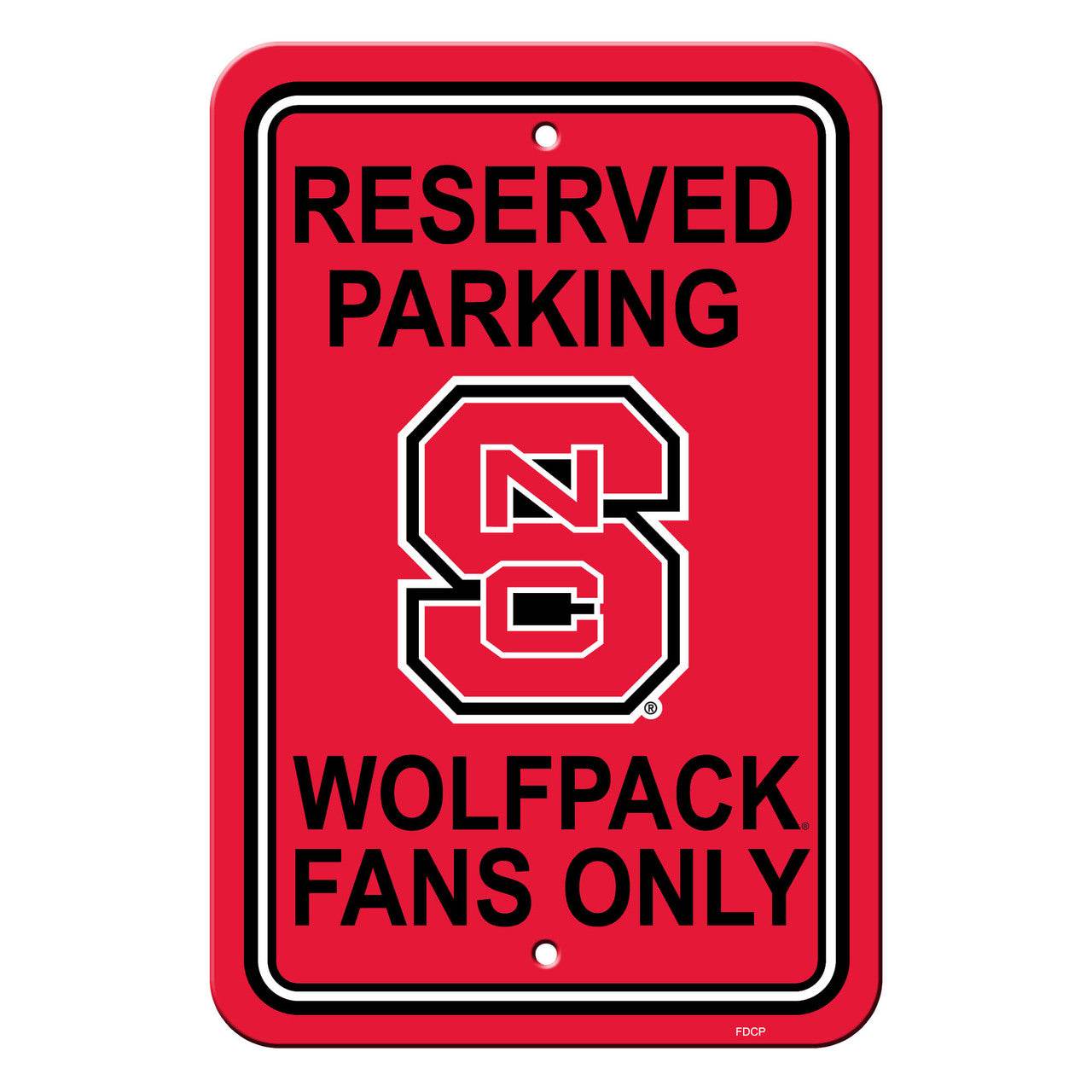 NC State Wolfpack Sign 12x18 Plastic Reserved Parking - ToylandEU