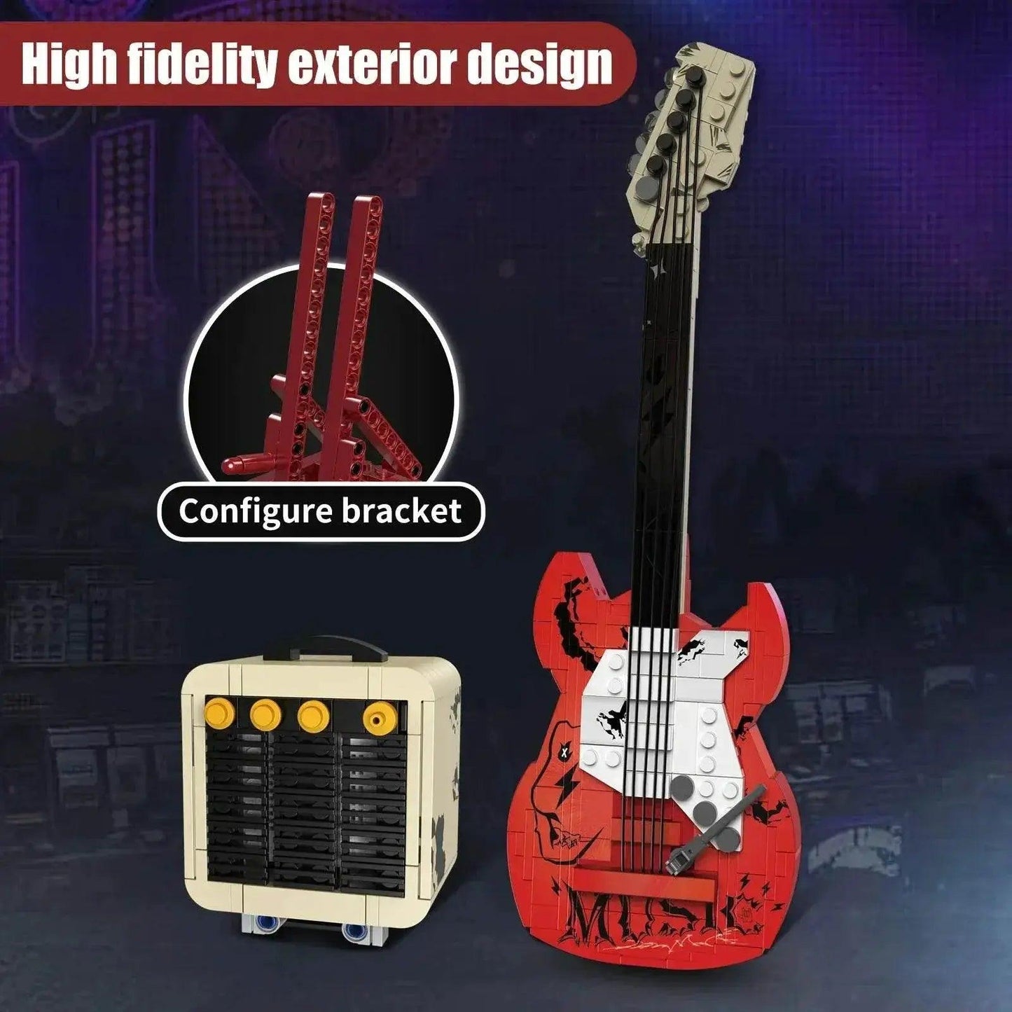  NEW 500pcs APP Guitar Building Blocks with Bluetooth Audio -  ToylandEU™