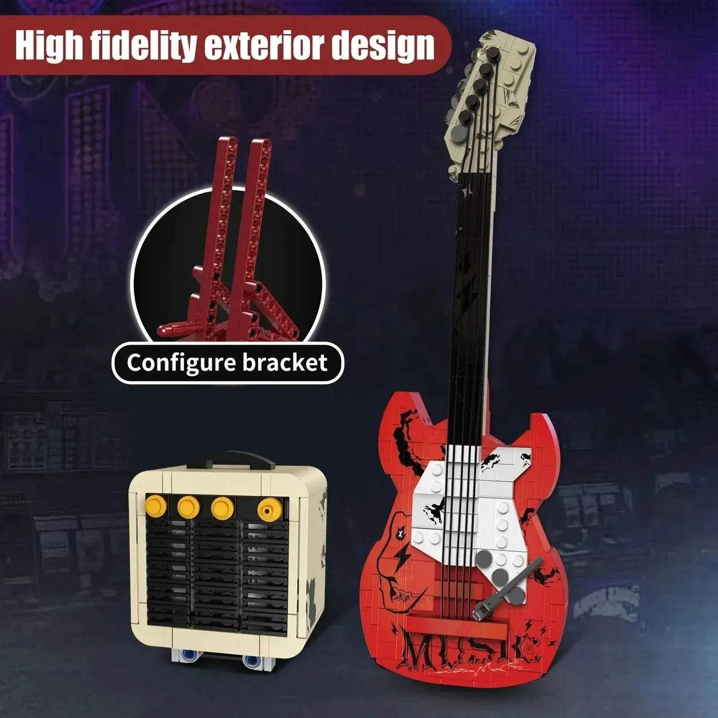  NEW 500pcs APP Guitar Building Blocks with Bluetooth Audio -  ToylandEU™