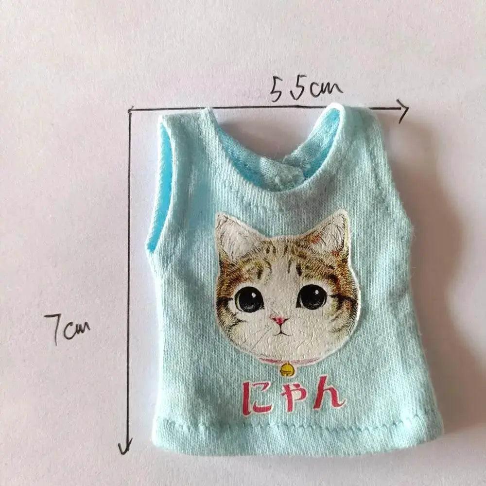  NEW Blyth Clothes T-Shirt Vest Cute Cat Print for Dolls -  ToylandEU™