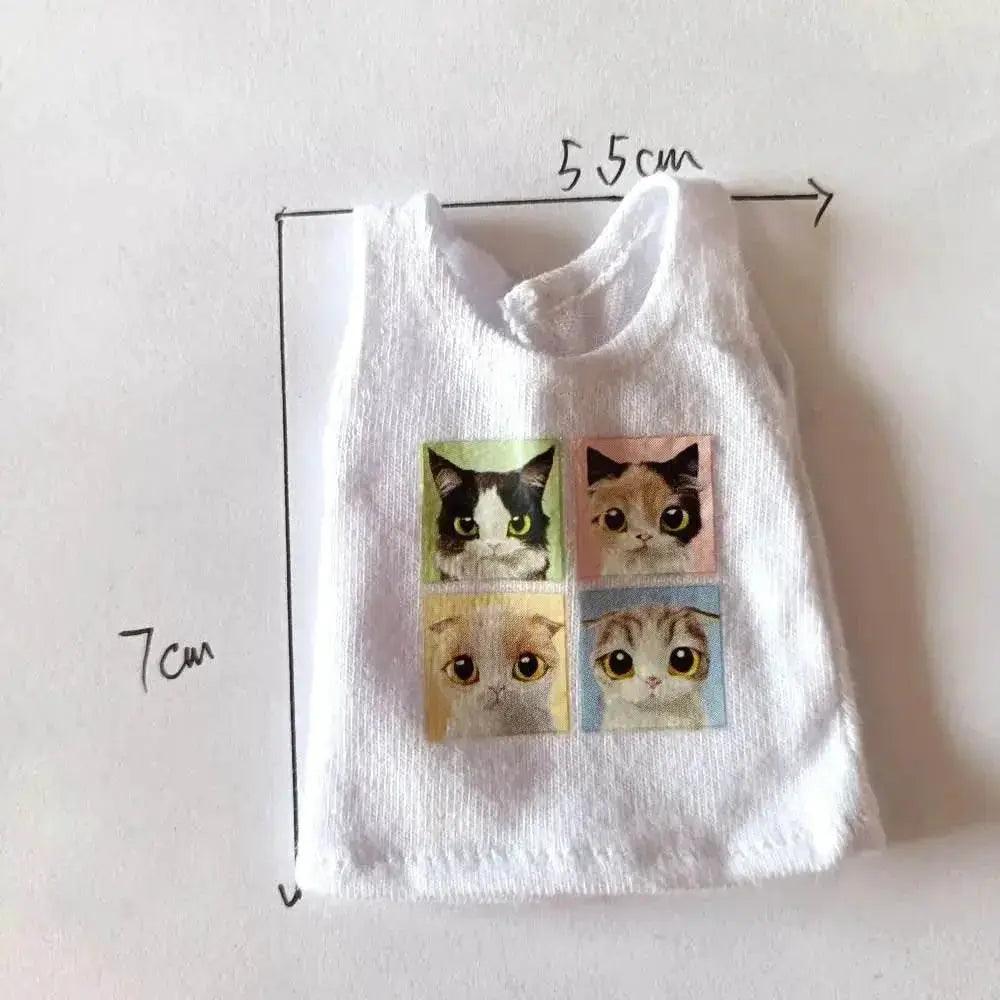  NEW Blyth Clothes T-Shirt Vest Cute Cat Print for Dolls -  ToylandEU™