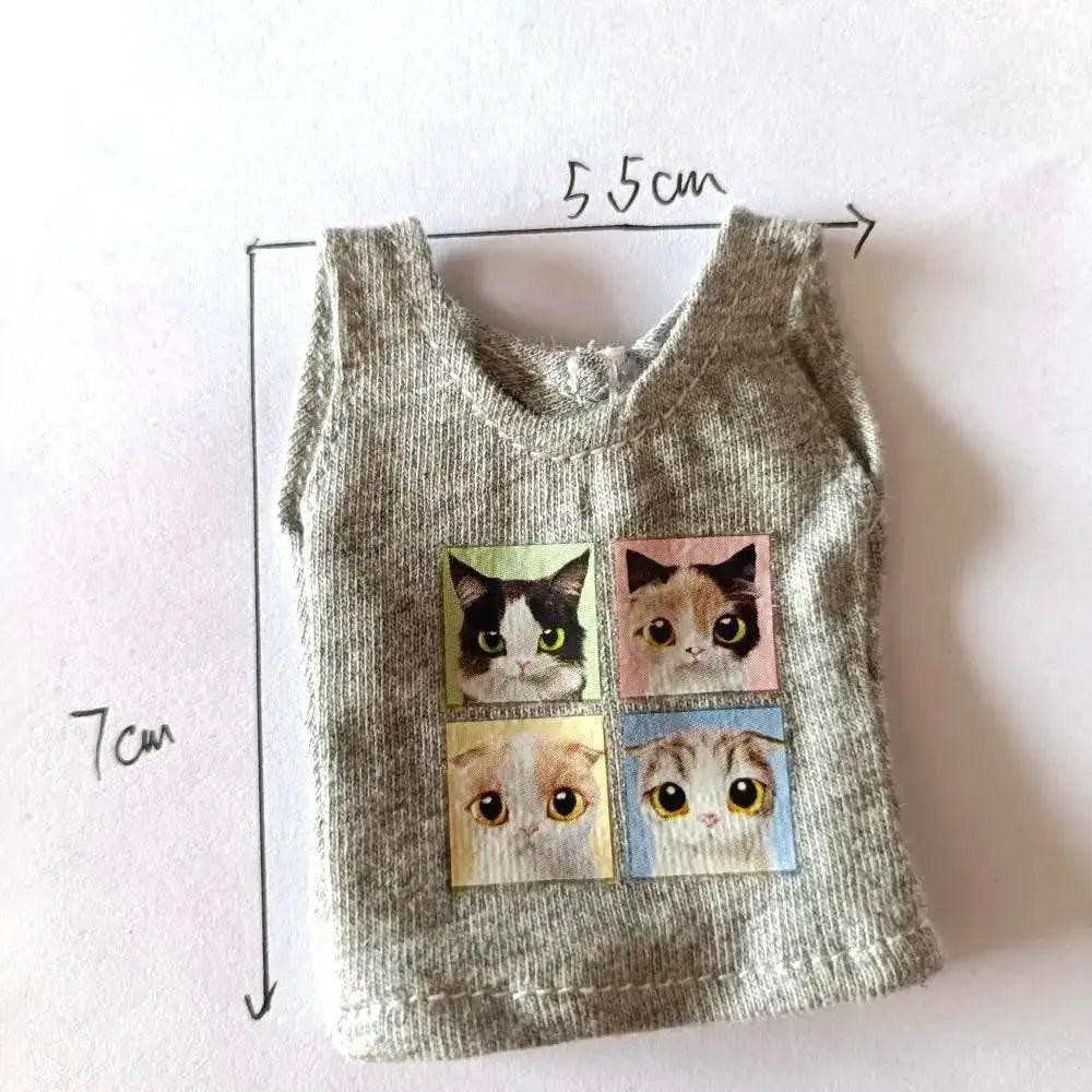  NEW Blyth Clothes T-Shirt Vest Cute Cat Print for Dolls -  ToylandEU™