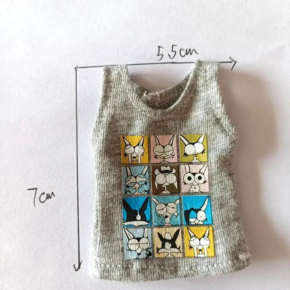  NEW Blyth Clothes T-Shirt Vest Cute Cat Print for Dolls -  ToylandEU™