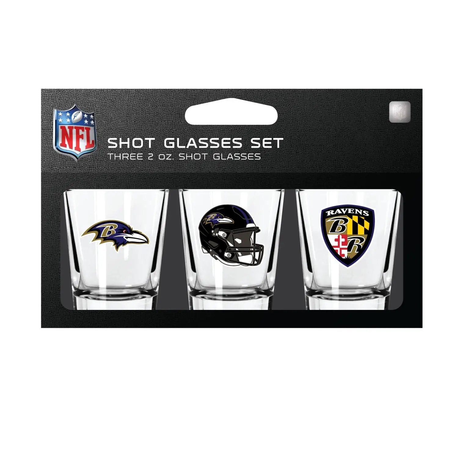 Baltimore Ravens Shot Glass Set 3 Pack