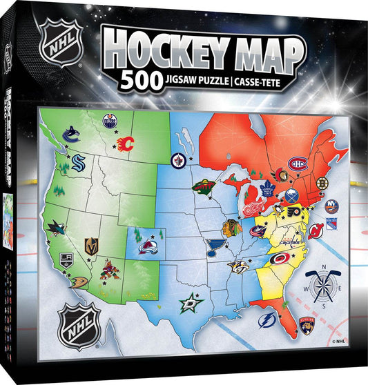 NHL Hockey Map Puzzle 500 Piece 2023 USA Teams MasterPieces - ToylandEU