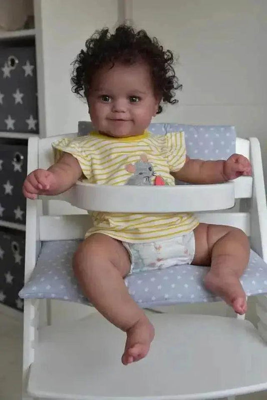 NPK 50CM Flexible Bebe Doll Reborn Baby Girl Maddie Black Skin African American Handrooted Hair with Bottle and Pacifier -  ToylandEU™