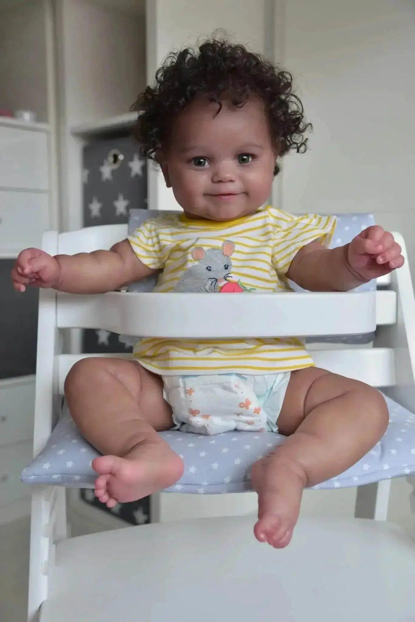  NPK 50CM Flexible Bebe Doll Reborn Baby Girl Maddie Black Skin African American Handrooted Hair with Bottle and Pacifier -  ToylandEU™