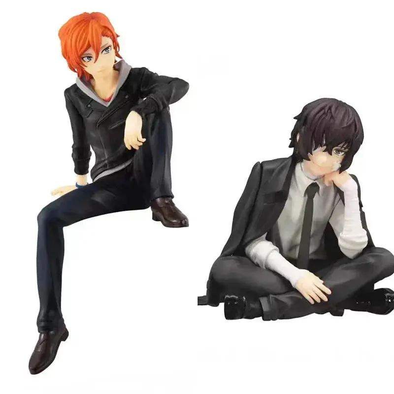 Nakahara Chuuya and Dazai Osamu Anime Figurine, Bungo Stray Dogs Action Figures PVC Statue 13 CM - ToylandEU