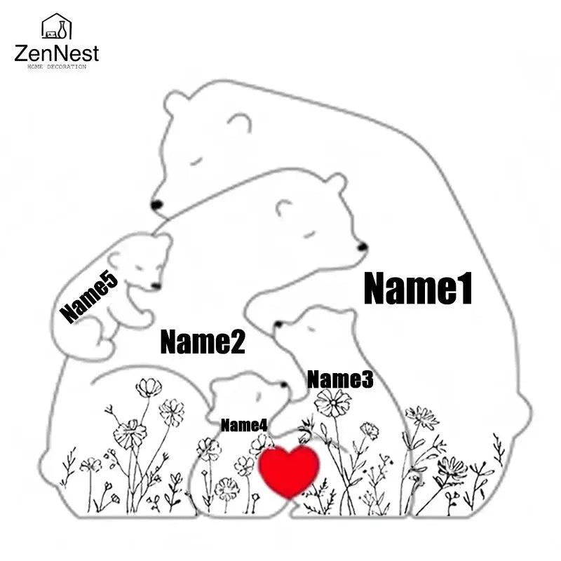  Personalized Wooden Bear Family Name Puzzles For Kids -  ToylandEU™