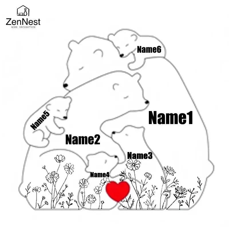  Personalized Wooden Bear Family Name Puzzles For Kids -  ToylandEU™