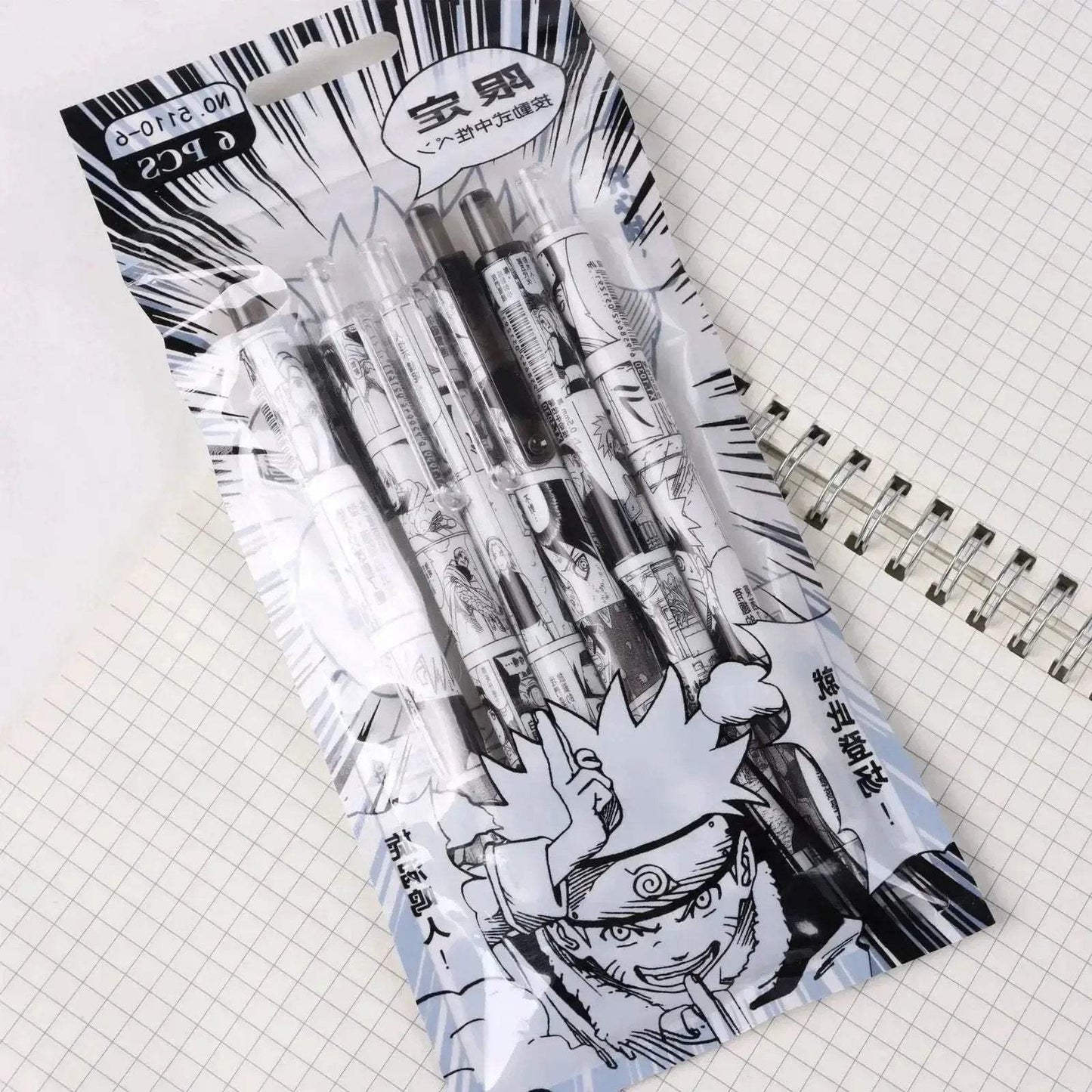 Naruto Gel Pen Set 6 Piece With Smooth Writing Performance - ToylandEU
