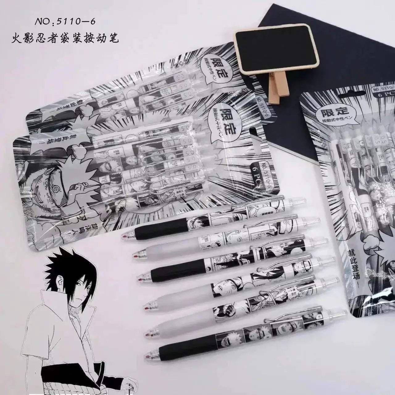 Naruto Gel Pen Set 6 Piece With Smooth Writing Performance - ToylandEU