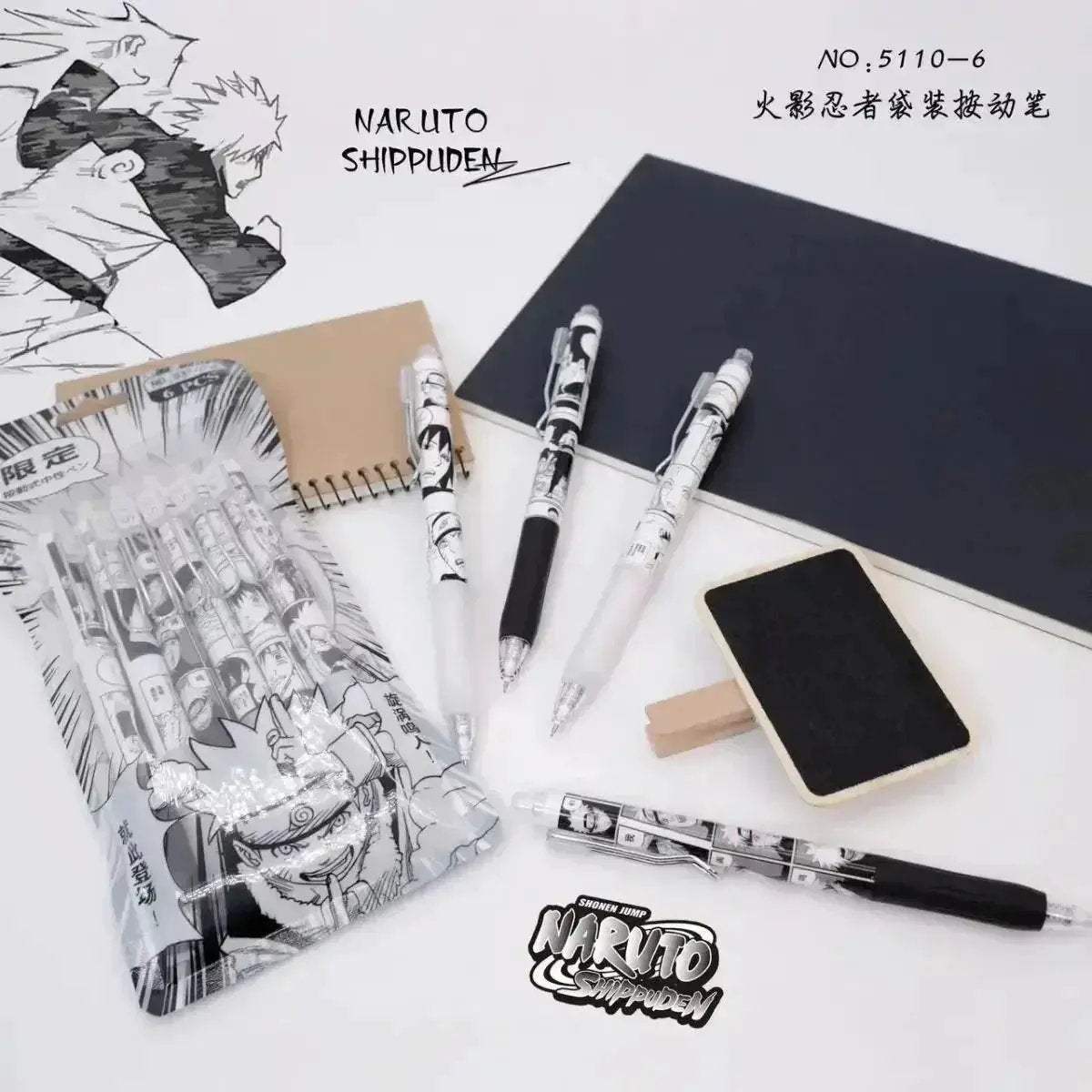 Naruto Gel Pen Set 6 Piece With Smooth Writing Performance - ToylandEU